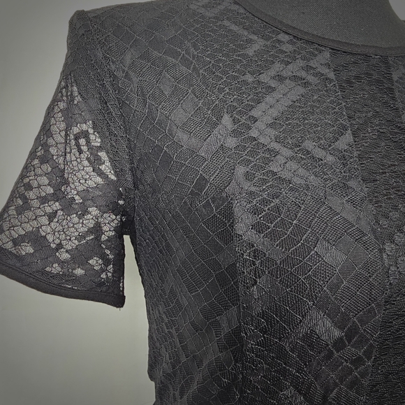 Bailey 44 Black Lace Blocked Sheath Dress. - Picture 7 of 16